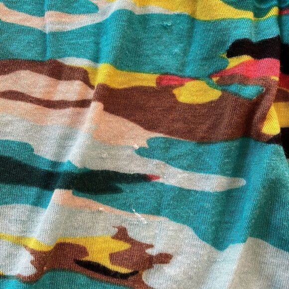 Kensie Pieces Colorful Camo Short Sleeve T-shirt - Picture 3 of 5